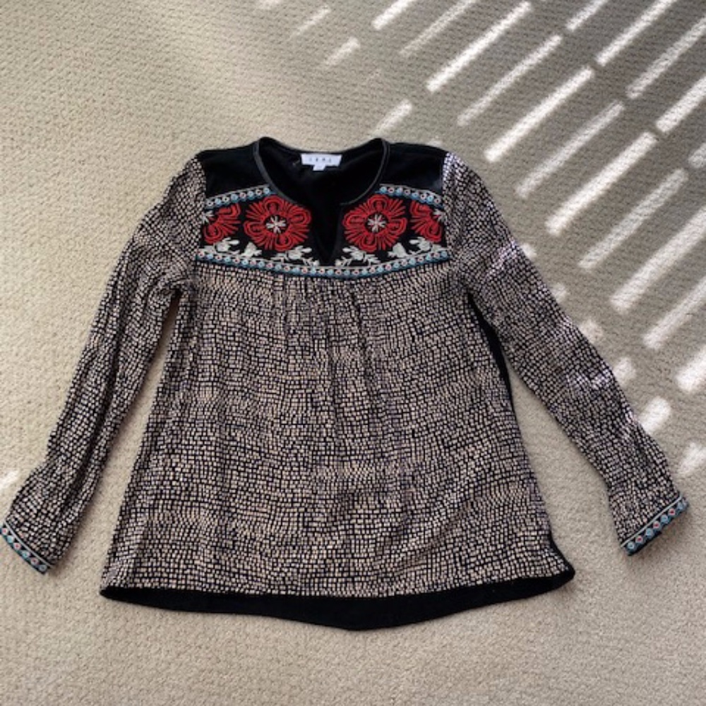 THML | Floral Embroidered Dot Blouse